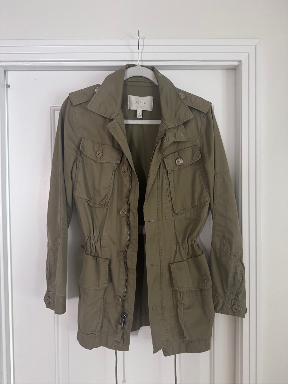 J. Crew Olive Green Drawstring Utility Jacket